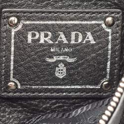 Prada Black Vitello Leather Shoulder Bag
