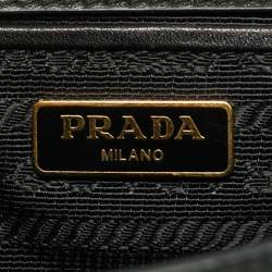 Prada Black Saffiano Leather Flap Chain Shoulder Bag