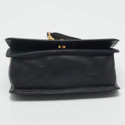 Prada Black Saffiano Leather Flap Chain Shoulder Bag