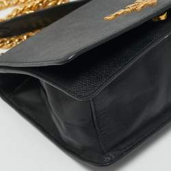 Prada Black Saffiano Leather Flap Chain Shoulder Bag