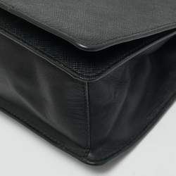 Prada Black Saffiano Leather Flap Chain Shoulder Bag