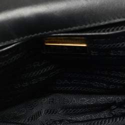 Prada Black Saffiano Leather Flap Chain Shoulder Bag