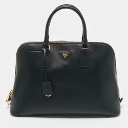 Prada Black Saffiano Leather Large Promenade Satchel