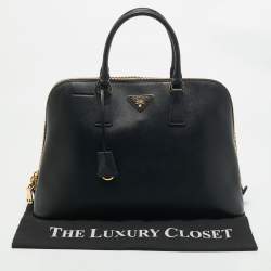 Prada Black Saffiano Leather Large Promenade Satchel