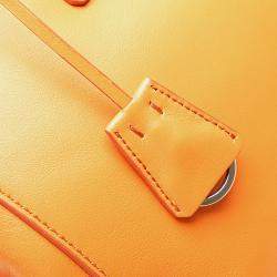 Prada Orange Medium Soft Calf Galleria Double Zip Tote