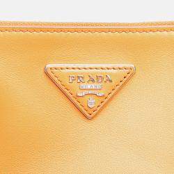 Prada Orange Medium Soft Calf Galleria Double Zip Tote