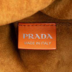 Prada Orange Medium Soft Calf Galleria Double Zip Tote