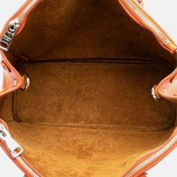 Prada Orange Medium Soft Calf Galleria Double Zip Tote