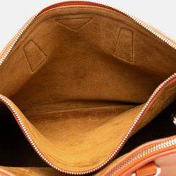 Prada Orange Medium Soft Calf Galleria Double Zip Tote