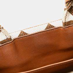 Prada Brown Small Canvas Symbole Triangolo Satchel