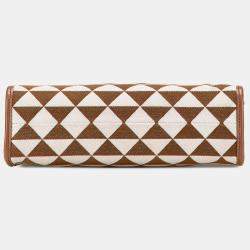 Prada Brown Small Canvas Symbole Triangolo Satchel
