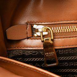Prada Brown Small Canvas Symbole Triangolo Satchel