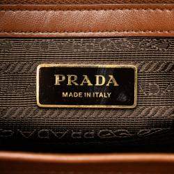 Prada Brown Small Canvas Symbole Triangolo Satchel