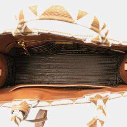 Prada Brown Small Canvas Symbole Triangolo Satchel