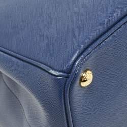 Prada Navy Blue Saffiano Lux Leather Parabole Tote
