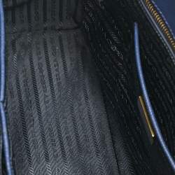 Prada Navy Blue Saffiano Lux Leather Parabole Tote
