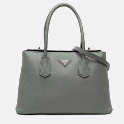 Prada Saffiano Cuir Turnlock Twin Satchel