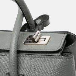 Prada Saffiano Cuir Turnlock Twin Satchel