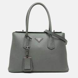 Prada Saffiano Cuir Turnlock Twin Satchel