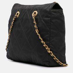 Prada Black Medium Tessuto Impuntu Tote