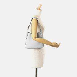 Prada White Vitello Daino Dynamique Hobo