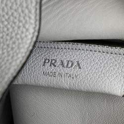 Prada White Vitello Daino Dynamique Hobo
