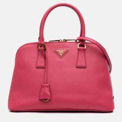 Prada Pink Medium Saffiano Lux Promenade Satchel