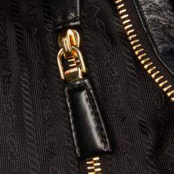 Prada Black Large Shiny Calfskin Bonnie Satchel