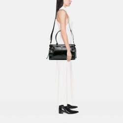 Prada Black Large Shiny Calfskin Bonnie Satchel