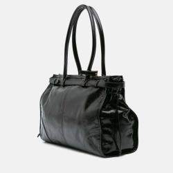 Prada Black Large Shiny Calfskin Bonnie Satchel