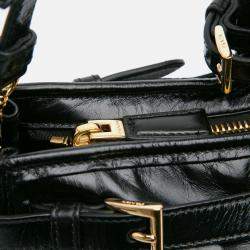 Prada Black Large Shiny Calfskin Bonnie Satchel