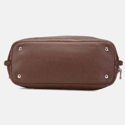 Prada Brown Vitello Daino Open Convertible Tote