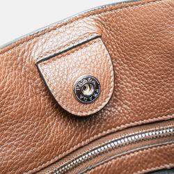 Prada Brown Vitello Daino Open Convertible Tote