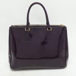 Prada Purple Patent Leather Medium Double Zip Galleria Tote