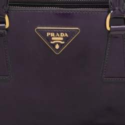 Prada Purple Patent Leather Medium Double Zip Galleria Tote
