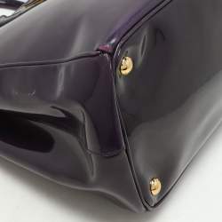 Prada Purple Patent Leather Medium Double Zip Galleria Tote
