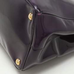 Prada Purple Patent Leather Medium Double Zip Galleria Tote