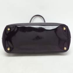 Prada Purple Patent Leather Medium Double Zip Galleria Tote