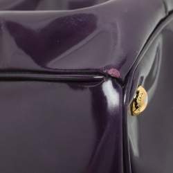 Prada Purple Patent Leather Medium Double Zip Galleria Tote