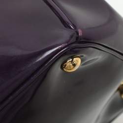Prada Purple Patent Leather Medium Double Zip Galleria Tote