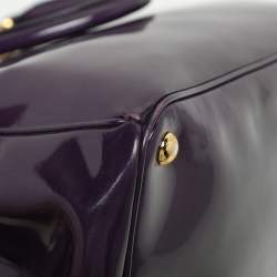 Prada Purple Patent Leather Medium Double Zip Galleria Tote