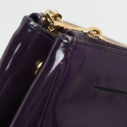 Prada Purple Patent Leather Medium Double Zip Galleria Tote