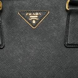 Pre Owned Prada Black Saffiano Leather Medium Promenade Satchel
