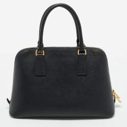 Pre Owned Prada Black Saffiano Leather Medium Promenade Satchel
