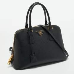 Pre Owned Prada Black Saffiano Leather Medium Promenade Satchel