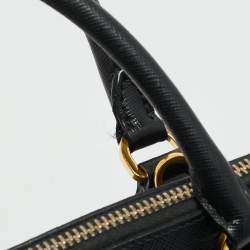 Pre Owned Prada Black Saffiano Leather Medium Promenade Satchel
