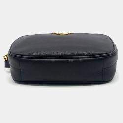 Prada Black Leather Saffiano Luxe Crossbody Belt Bag