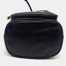 Prada Black Leather Soft Calf Bucket Tote and Crossbody Bag