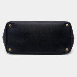 Prada Black Leather Saffiano Tote Bag