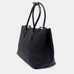 Prada Black Leather Saffiano Tote Bag
